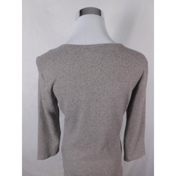 Discreet Dress Womens Large Gray Ruched Side Drawstring 3/4 Sleeve KL5081N - Picture 7 of 14
